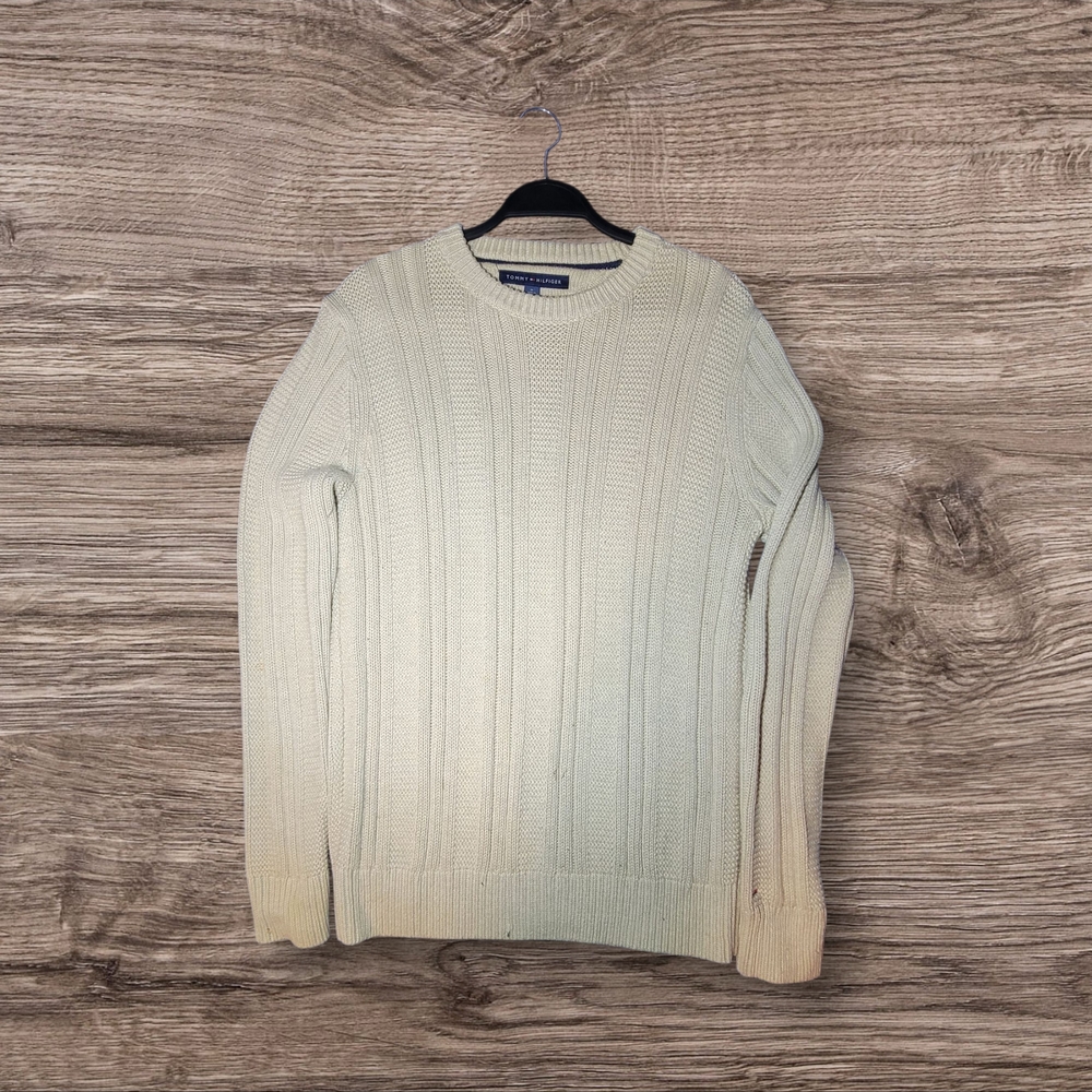 Tommy Hilfiger Men's Beige Cozy Crewneck Sweater